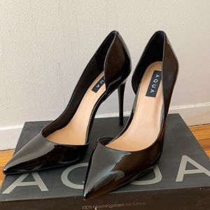 Black Patent Pointed Heels